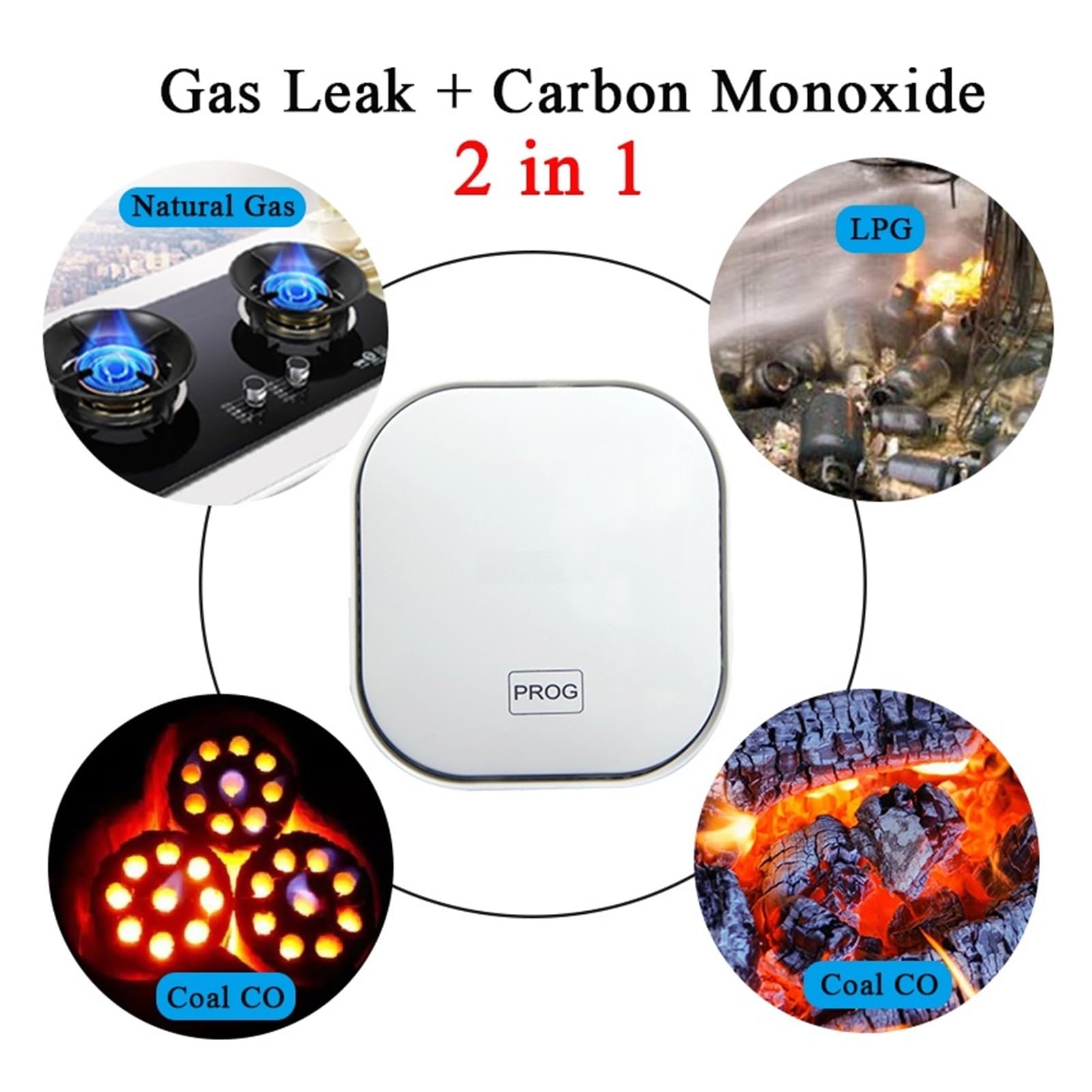 Tuya Smart Life GAS CO Alarm Wycieku Detektor Tlenku Węgla WIFI CH4 Metan Wyciek Paliwa Węgiel Dokładne Monitorowanie Czasie Rzeczywistym