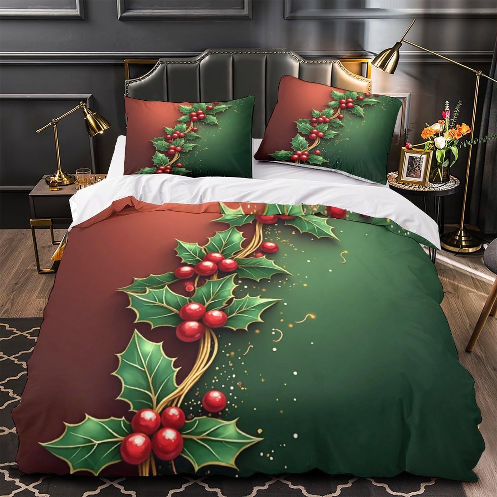 Parure de lit Arbre de Noël hypoallergénique en microfibre respirante et douce