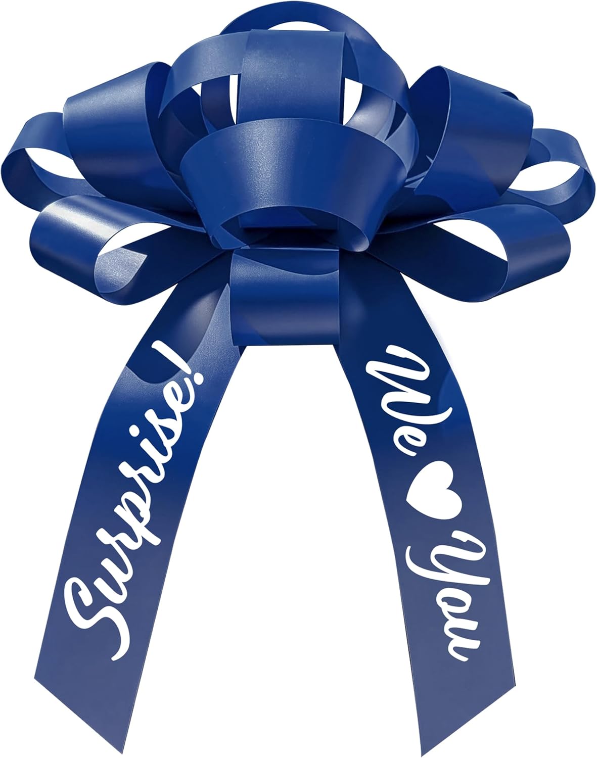 CarBowz Big Car Bow - Surprise We Love You - Giant 30" Bow, Non-Scratch Magnet, Weather-Resistant Vinyl, Perfect for Graduations, Special Occasions, Indoor/Outdoor (Blue)