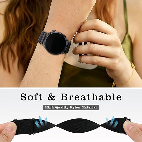 Miniatura 4 de Paquete de 3 correas elásticas de nailon compatibles con Fossil Gen 6 y 5E de 1.732 pulgadasGen 5 CarlyleGarrett Smart Watch, 0.866 pulgadas (0.866
