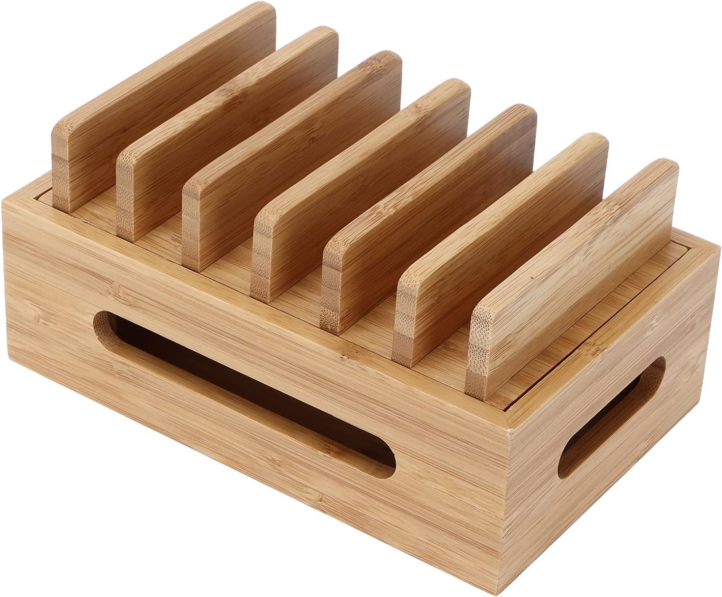 ZJchao Charging Station Organizer, Device Organizer Laptop Charging Station Wood Cell Phone Dock, Portable Phone Holder, Tablet Storage Box, Cell Phone Dock Storage Box with No Fading