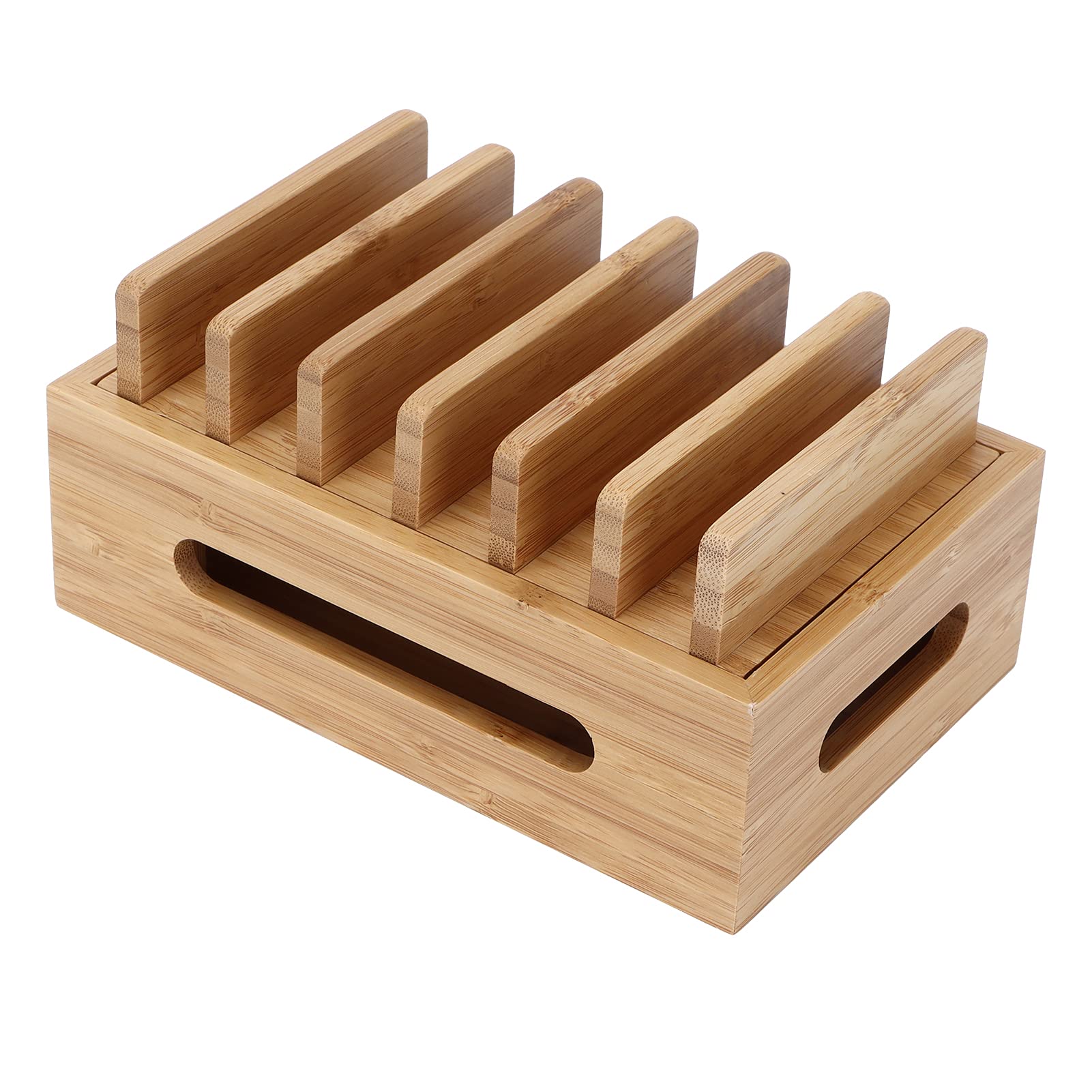 Stazioni di Ricarica in Legno per Dispositivi Multipli, Organizer Portatile per Caricabatterie per Stazione Dock da Tavolo per Telefoni Cellulari, Tablet, Auricolari, Orologi