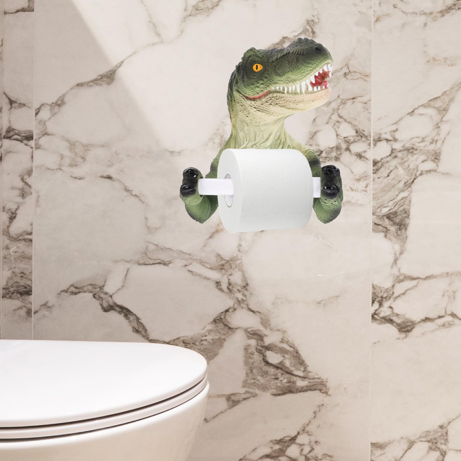 Dinosaurier Toilettenpapierhalter aus Kunstharz, Rostfrei, ohne Bohren