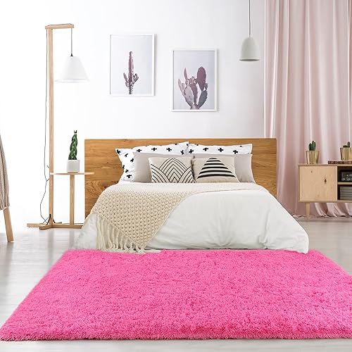 Miniatura 7 de YJ.GWL - Alfombras de pelo alto y suave para cuarto de bebé, dormitorio, para que el bebé juegue en el suelo, alfombras esponjosas, antideslizantes,