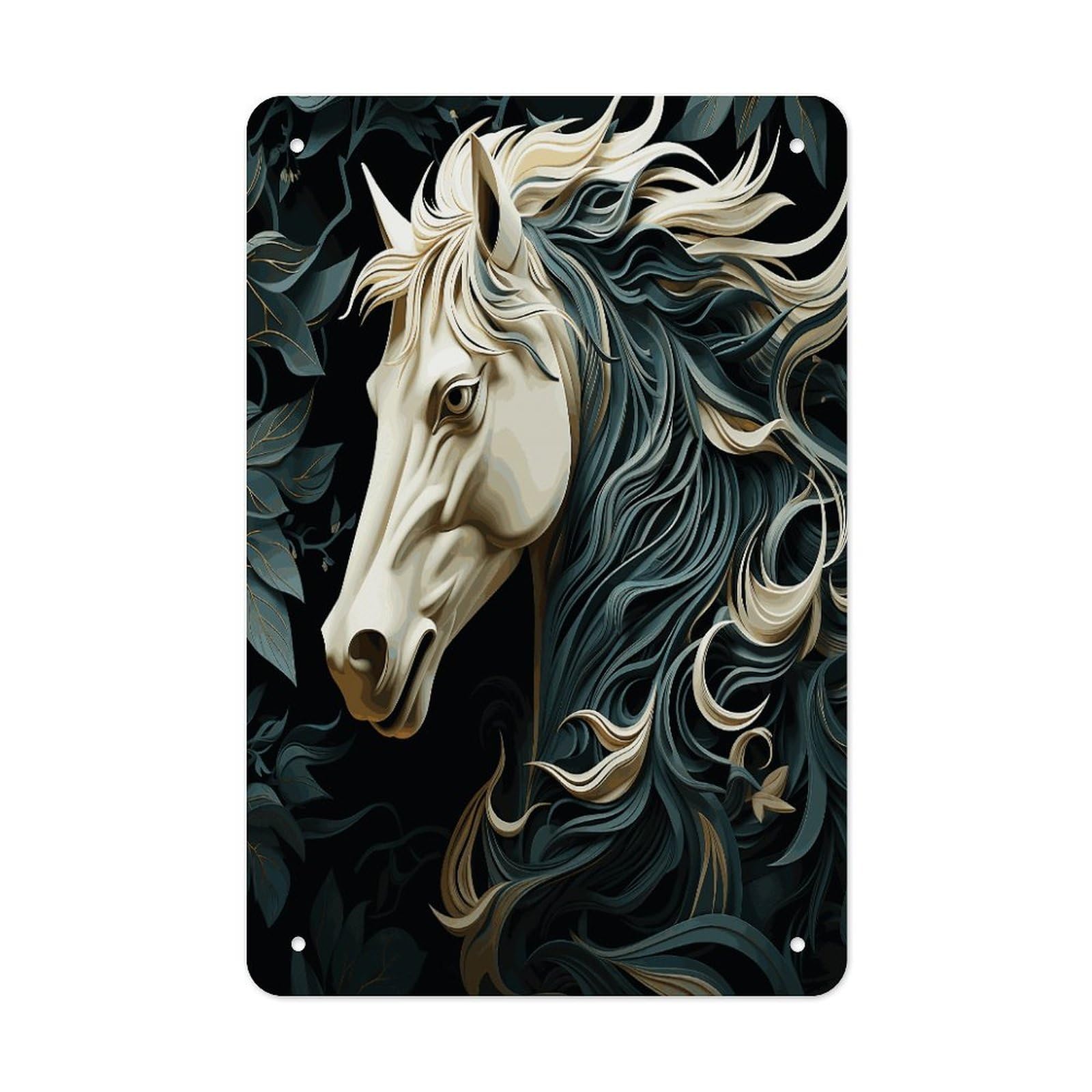Horse Pattern Metal Tin Sign Wall Decor Hanging Plaque