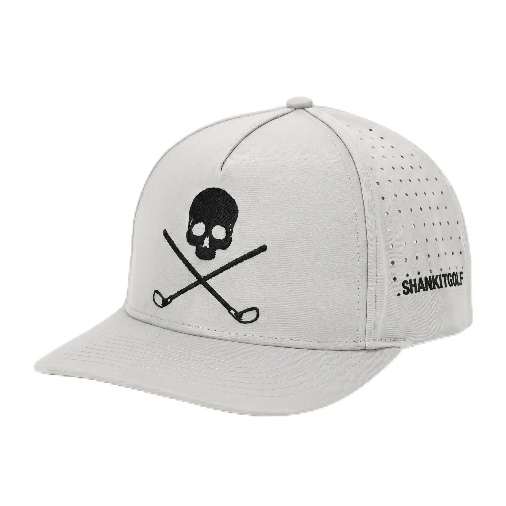 SHANKITGOLF Totenkopf und gekreuzte Knochen Golfmütze verstellbar Totenkopf Spaß Lustige Golfmütze Herren Schwarz Grau Weiß