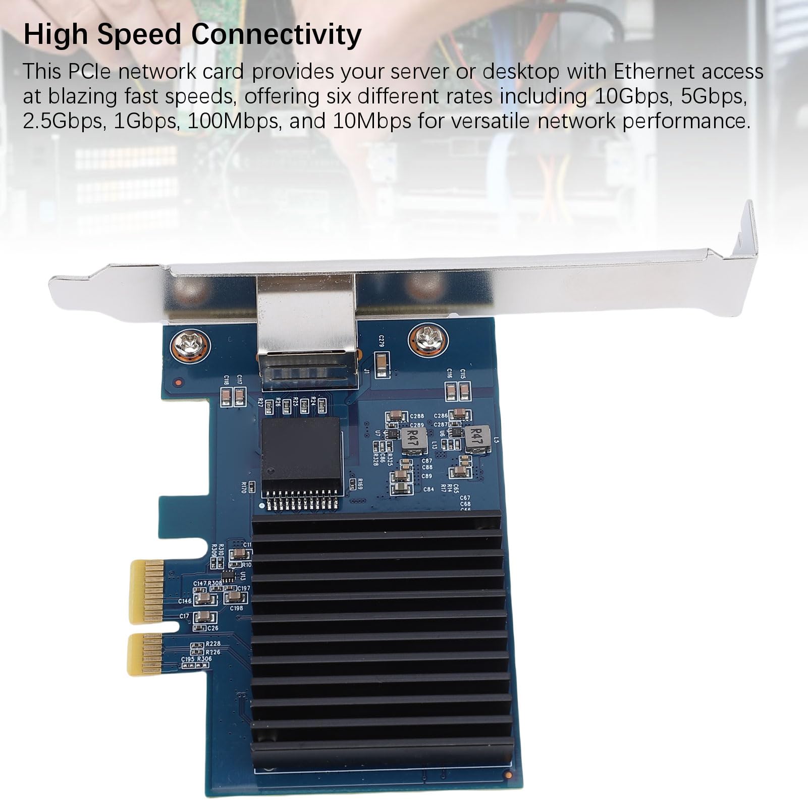 Tosuny Scheda di Rete PCIE da 10 Gb, Adattatore di Rete PCIE Gen4 a 10 Gigabit Ethernet con Porta RJ45, Doppia VLAN, Avvio di Rete PXE, Scheda PCI E Gigabit Ethernet per Linux