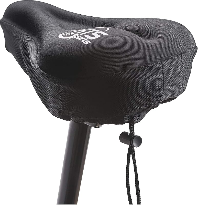 KT-Sports Cojín para Asiento de Bicicleta estática, Funda de Gel cómoda para Asiento de Bicicleta, Fundas Acolchadas para Asiento de Bicicleta con diseño Antideslizante y cordón, cómodos y Suaves Accesorios para Bicicleta