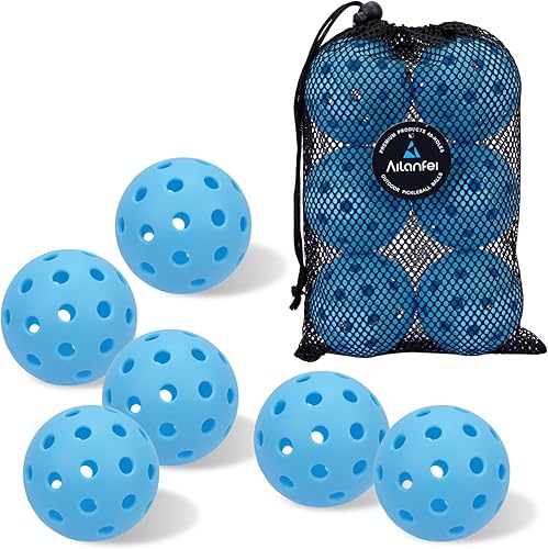Pickleball Balls 6 Pack  12 Pack- 40 Holes Outdoor Pickleball with Bag, Perfectly Balanced, High Bounce, Crack-ResistanceUSAPA Standard - Multiple