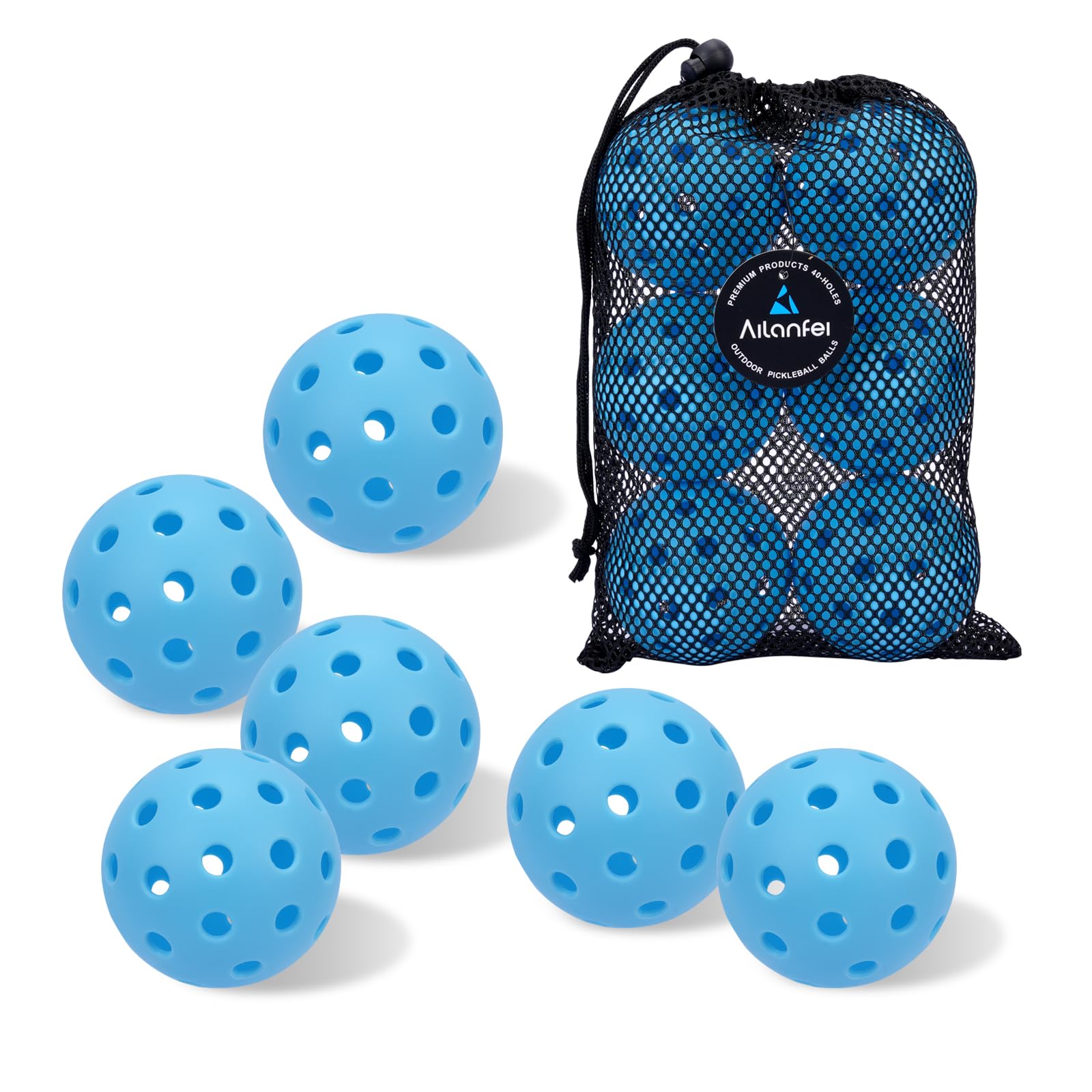 Pickleball Balls 6 Pack | 12 Pack- 40 Holes Outdoor Pickleball with Bag, Perfectly Balanced, High Bounce, Crack-Resistance，USAPA Standard - Multiple Colors
