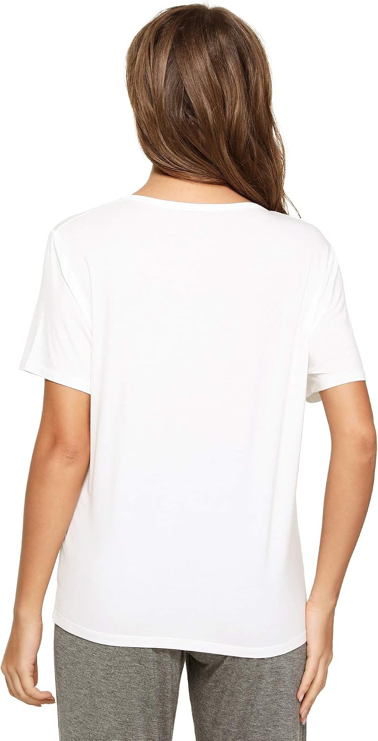 GYS Bamboo Viscose T Shirts for Women, Soft Short Sleeve Pajama Shirt Lounge Top, Comfy Casual Tee