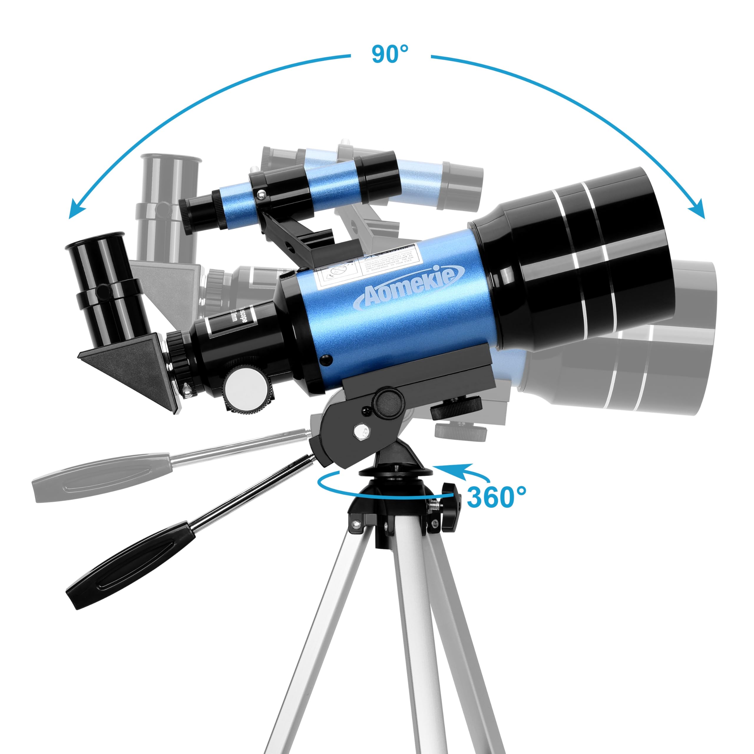 Aomekie 30070 Télescope Enfant 150X Lunette Astronomique avec Adaptateur Smartphone Trépied Lentille Barlow Chercheur