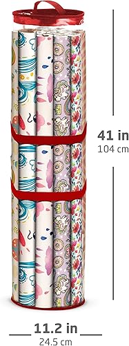 Vista 22 de ZOBER - Bolsa de almacenamiento para papel de regalo de Navidad Negro transparente