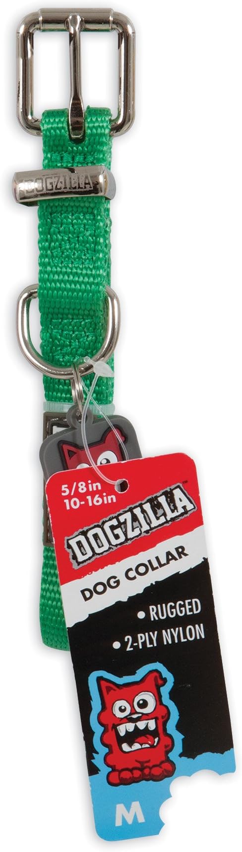 Dogzilla 5/8" x 10-16" Collar, Green, Medium