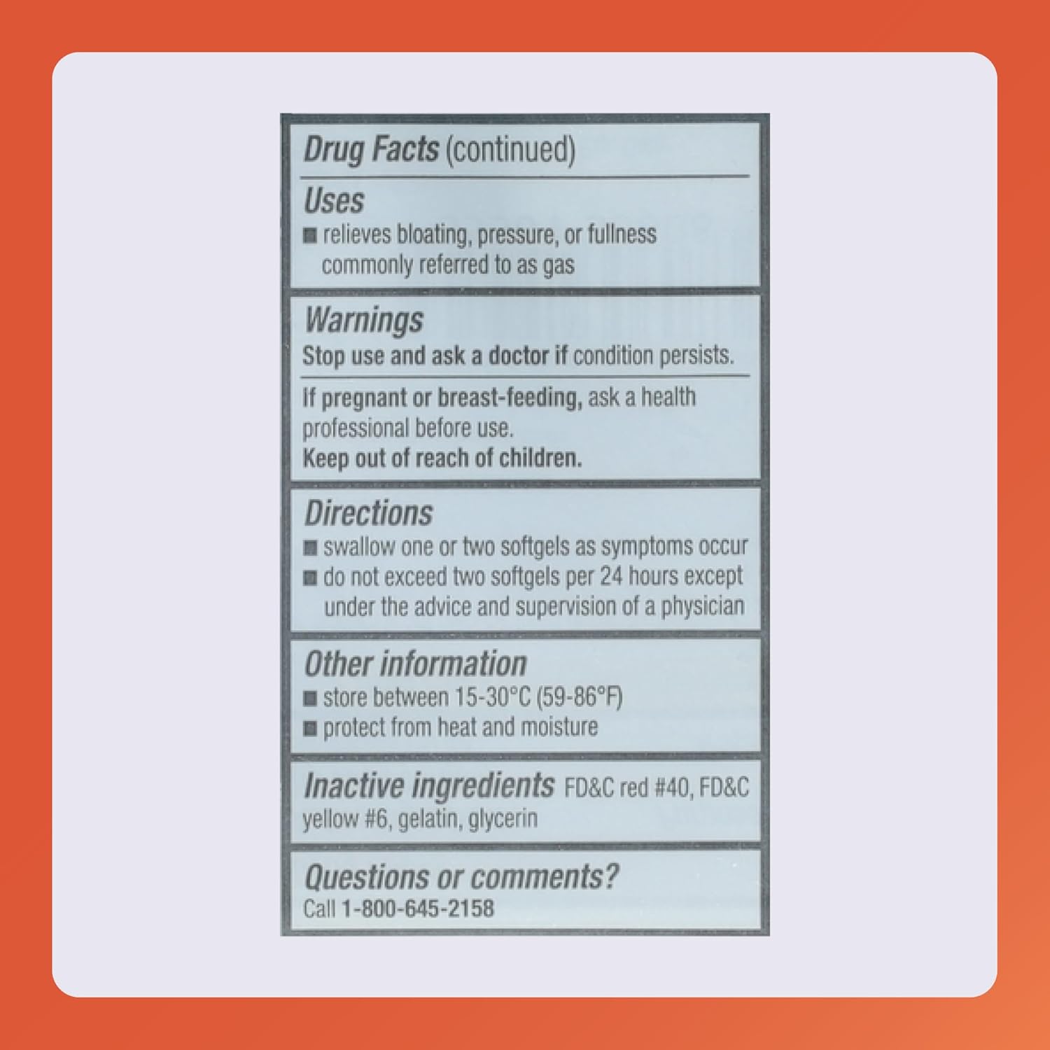 Rugby Ultra Strength Simethicone Gas Relief 180 mg - Maximum Gas Relief for Adults - May Help with Symptoms of Flatulence, Bloating, Gas Fullness - 60 Softgels (1 Pack) 60 Count (Pack of 1) image 5 of 6 B01AOJBDXE