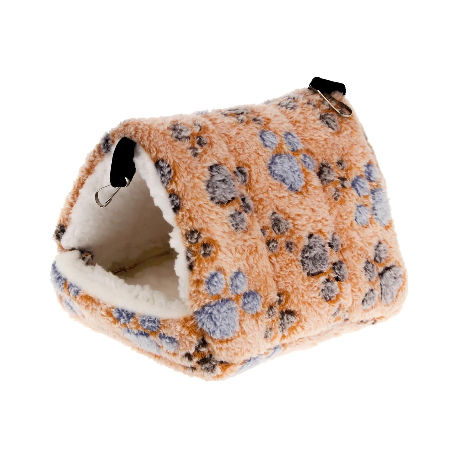 Hamster House - Hamster House - Cama suave y cálida para roedores, hamaca impresa para ratas, accesorios de conejillo de indias de algodón para animales pequeños (marrón, S)