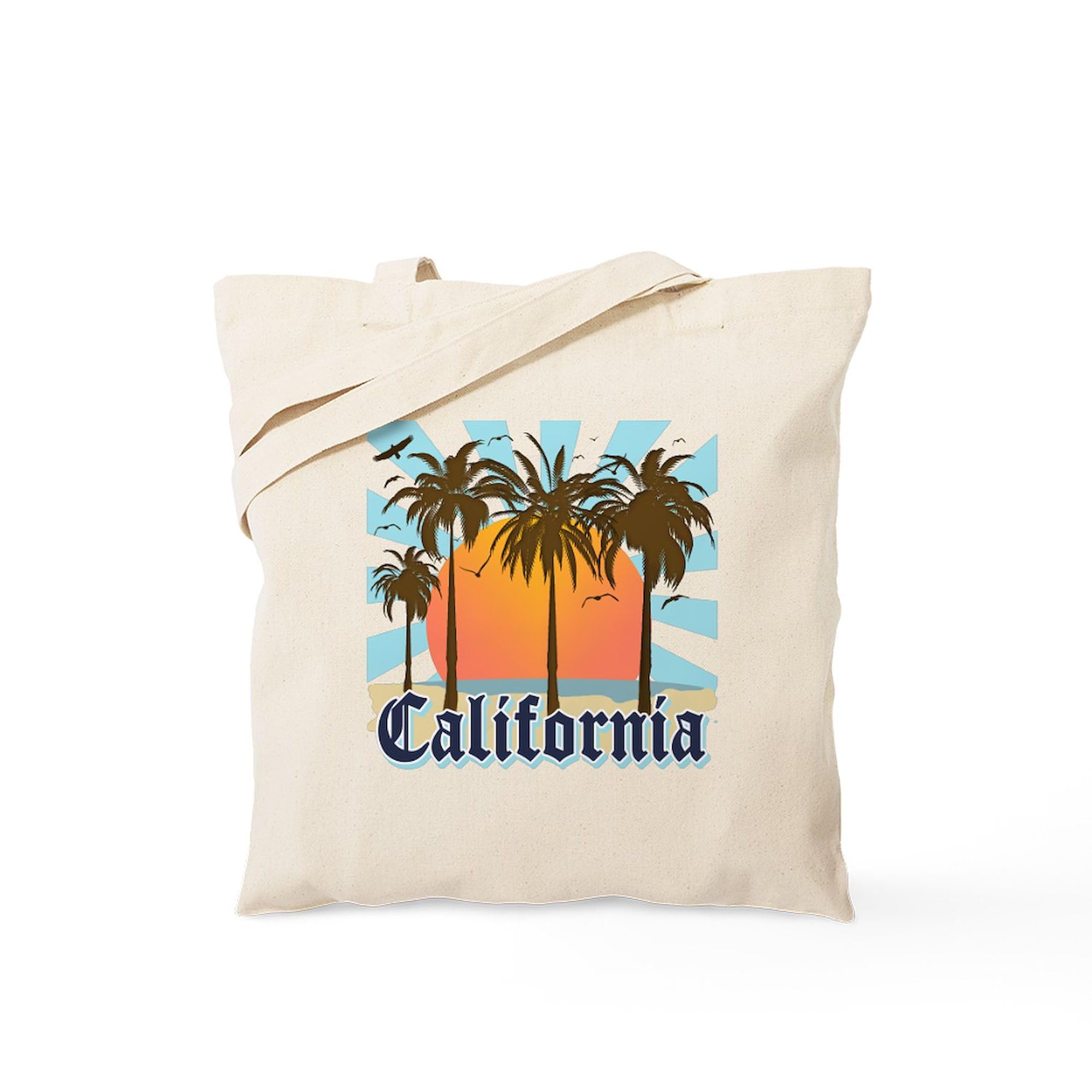 CafePress Vintage California Tote Bag Reusable Natural Beige Canvas Shopping Bag