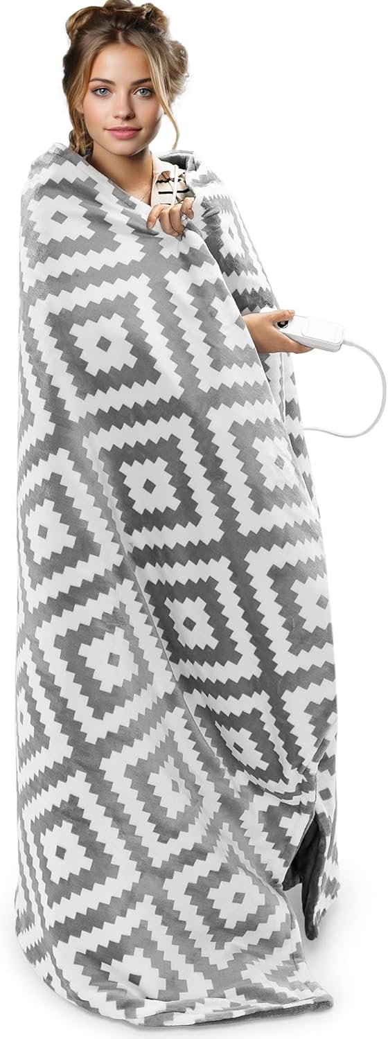 Navaris Electric Blanket 180x130cm Heated Over Blanket with 3 Heat