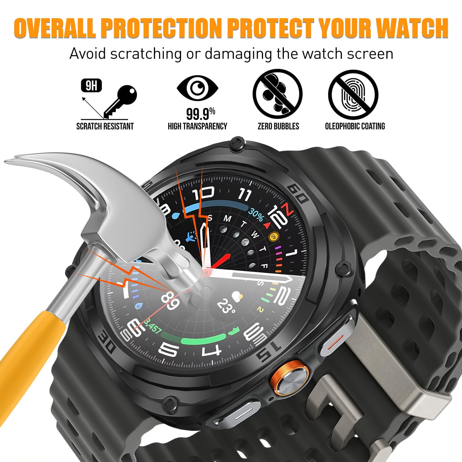 Etui do Samsung Galaxy Watch 7 Ultra, etui ochronne do smartwatcha, ultra ochronne, kompatybilne z Samsung Galaxy Watch 7
