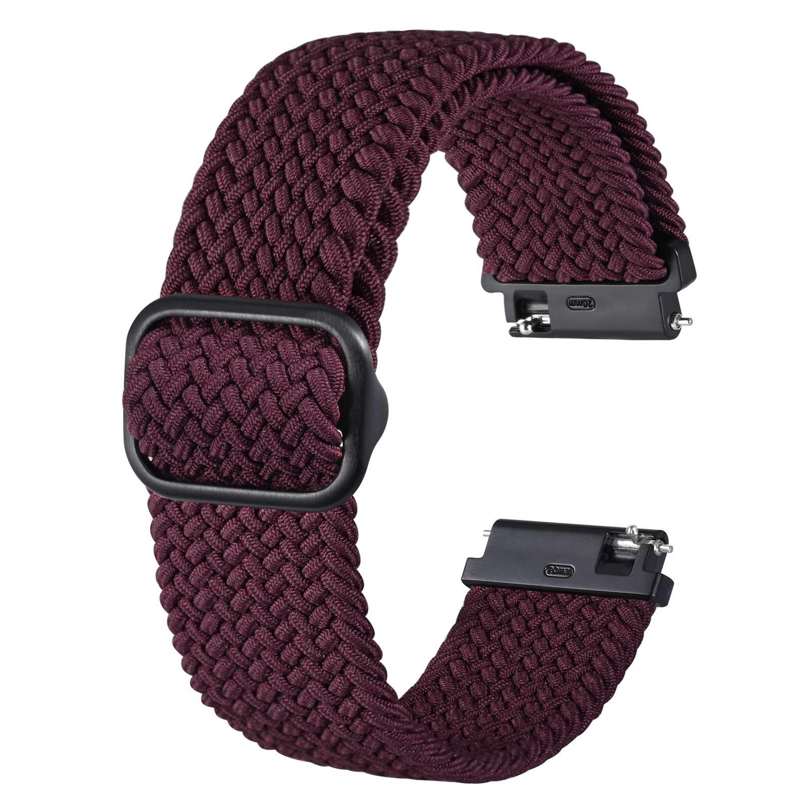 BISONSTRAP Nylon Watch Bands, Adjustable Braided Loop Straps for Men and Women, 16mm 18mm 19mm 20mm 22mm for Choice