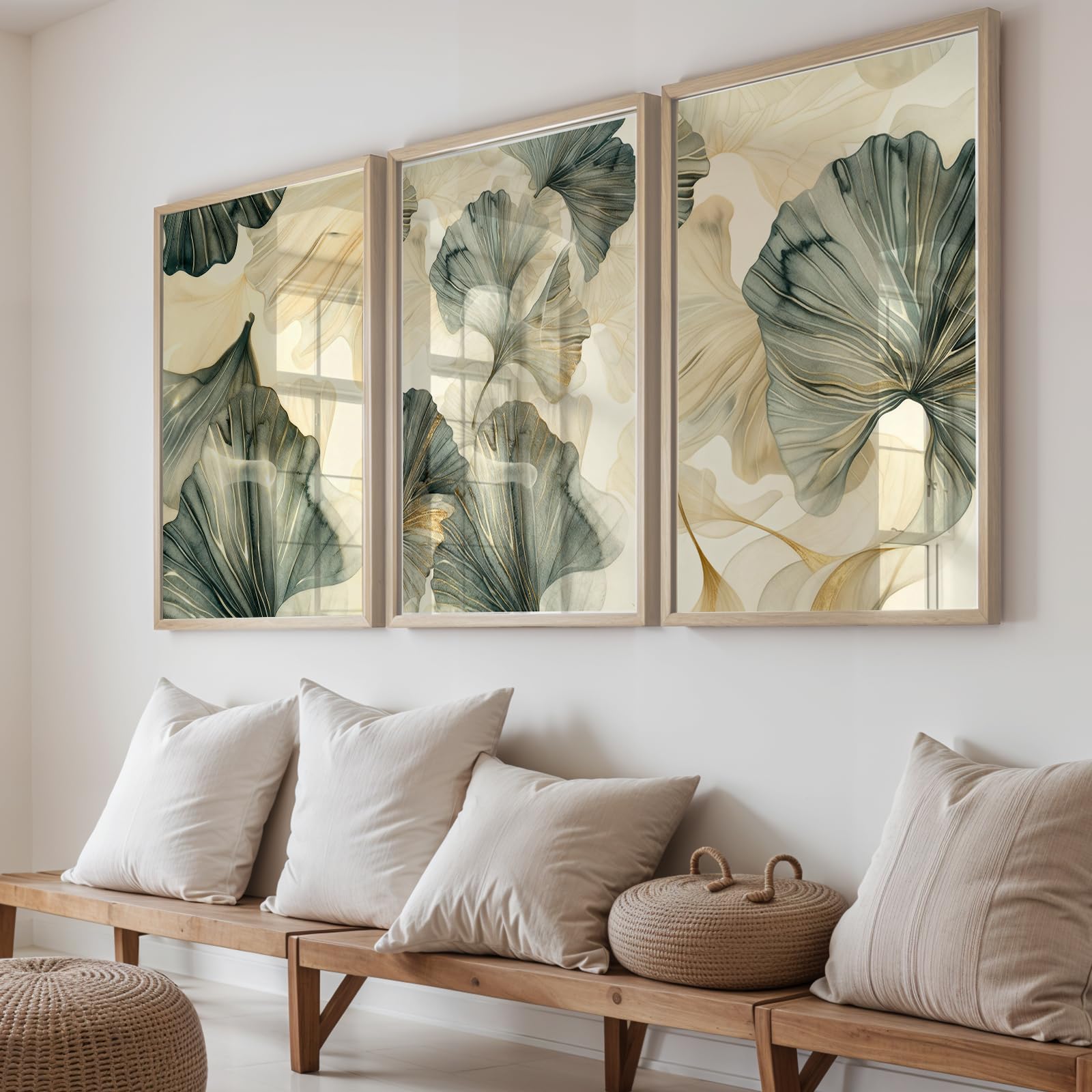 NoWorries Modern Portrait Art & London Floral Wall Frames Paintings | Chelsea & Covent Garden Botanical 300 GSM Premium Prints | Stylish Home Decor for Living Room, Office & Bedroom | Synthetic Wooden Wall Art Frames (Set of-3) (NATURAL, ART-5, 13X19INCHES)-image-17