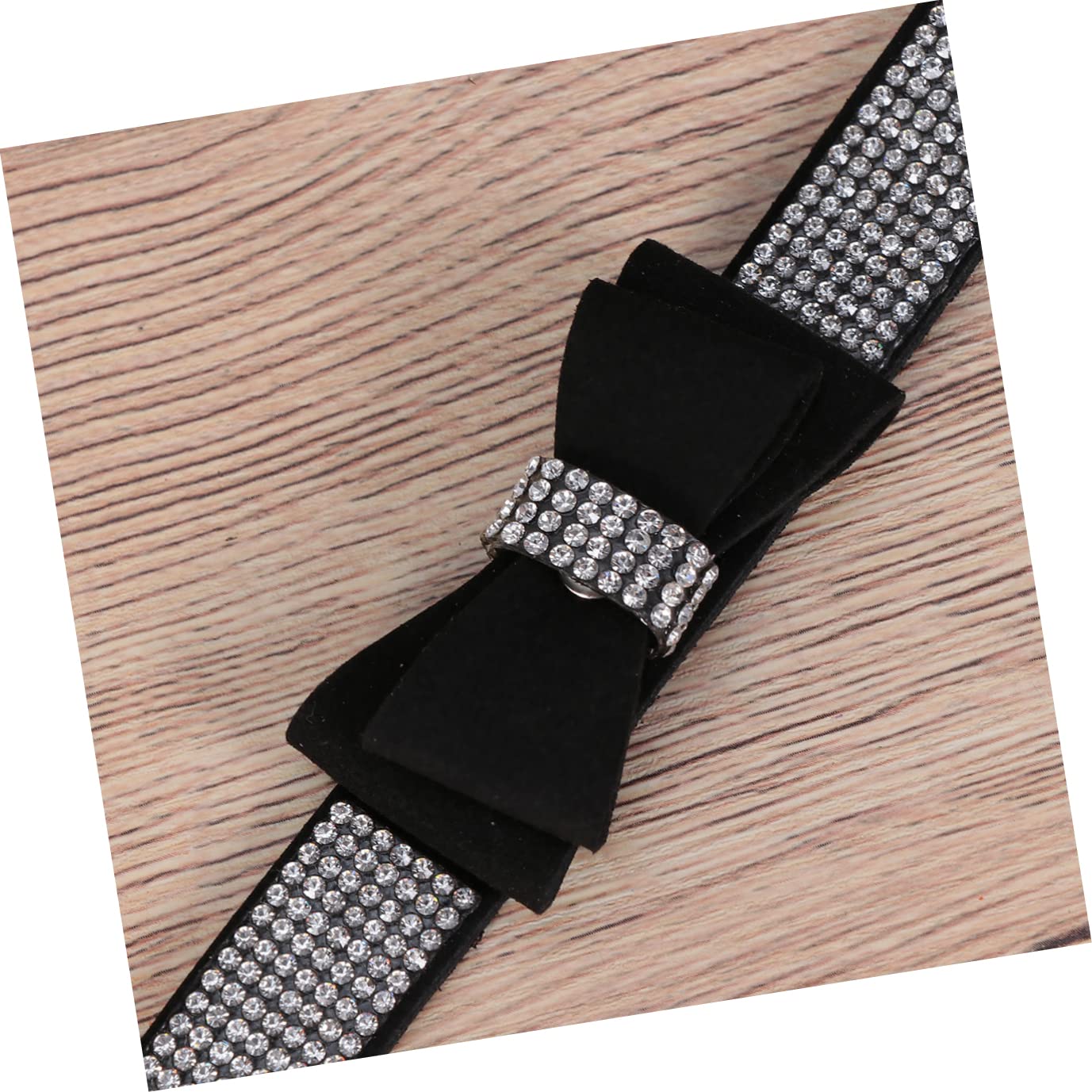 Mipcase 3pezzi Collare Per Animali Domestici Con Fiocco Decorativo Catena Per Collo Pet Resistente Accessorio Elegante Per Cani e Gatti Nero Xl