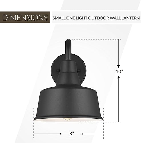 Miniatura 3 de Sea Gull Lighting Generation 8537401-12 - Farol de pared transitorio para exteriores de la colección Seagull-Barn Light en acabado negro, pequeño
