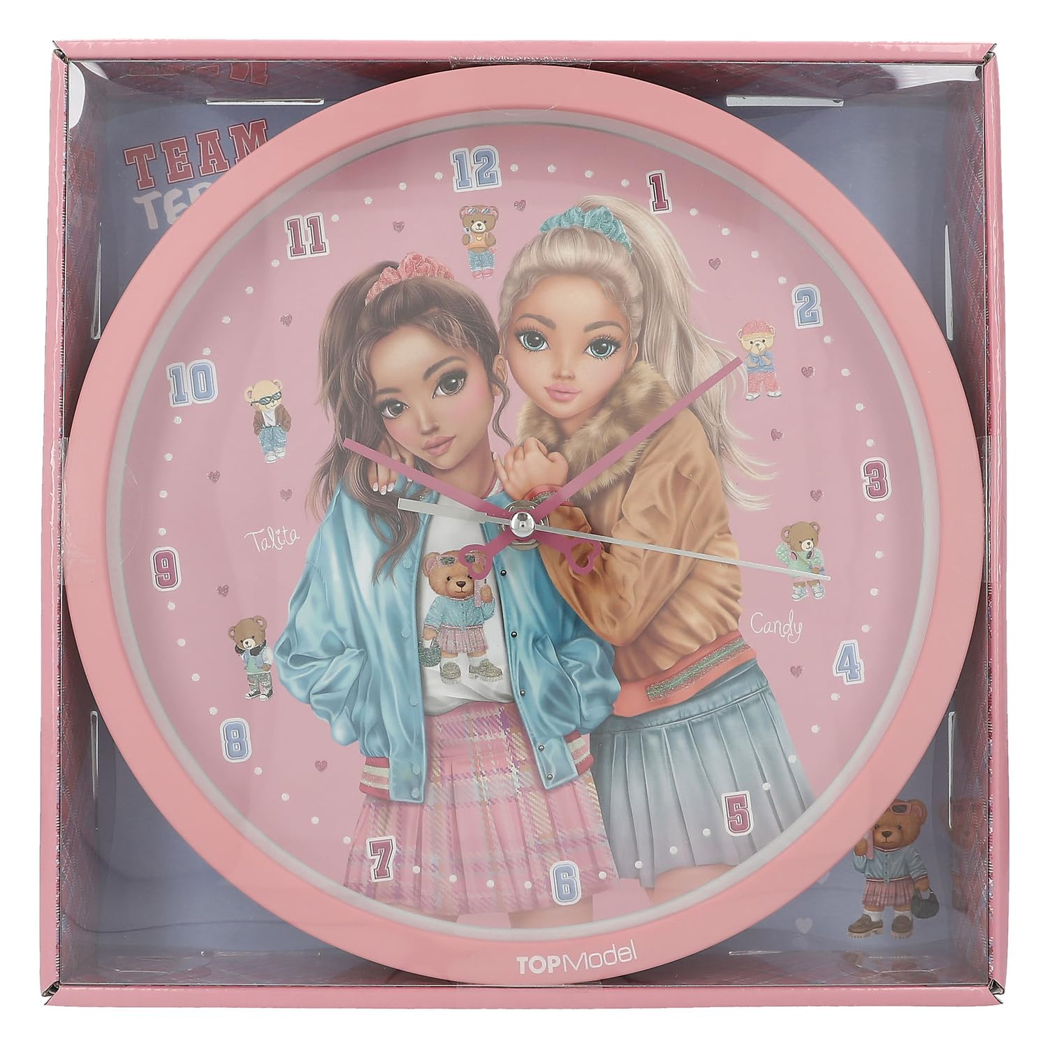 Depesche TOPModel Floral Réveil Enfant Rose – Silencieux Avec Lumière, Oreilles Chat & Pile Incluse