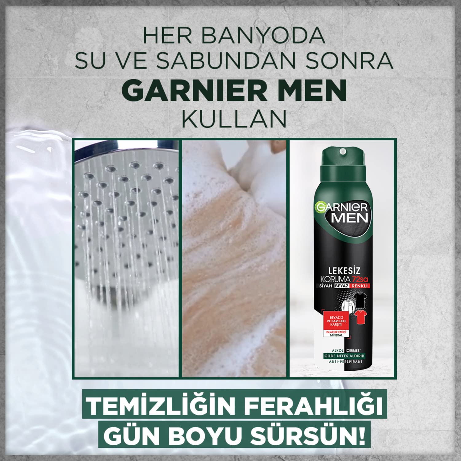 Garnier Men Lekesiz Koruma Sprey Deodorant