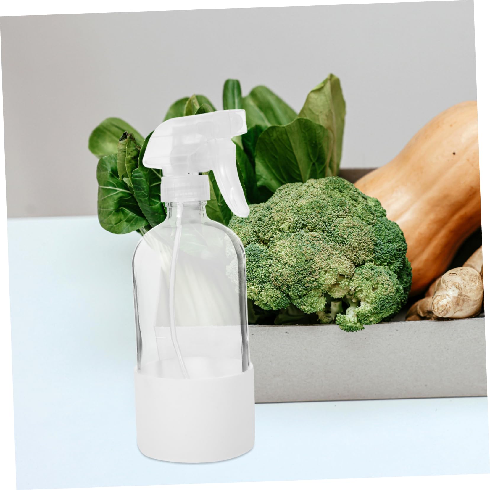 PRETYZOOM 2 Botellas Pulverizadoras de Vidrio Reutilizables, 500ml, con Funda de Silicona, Neblina para Limpieza y Riego