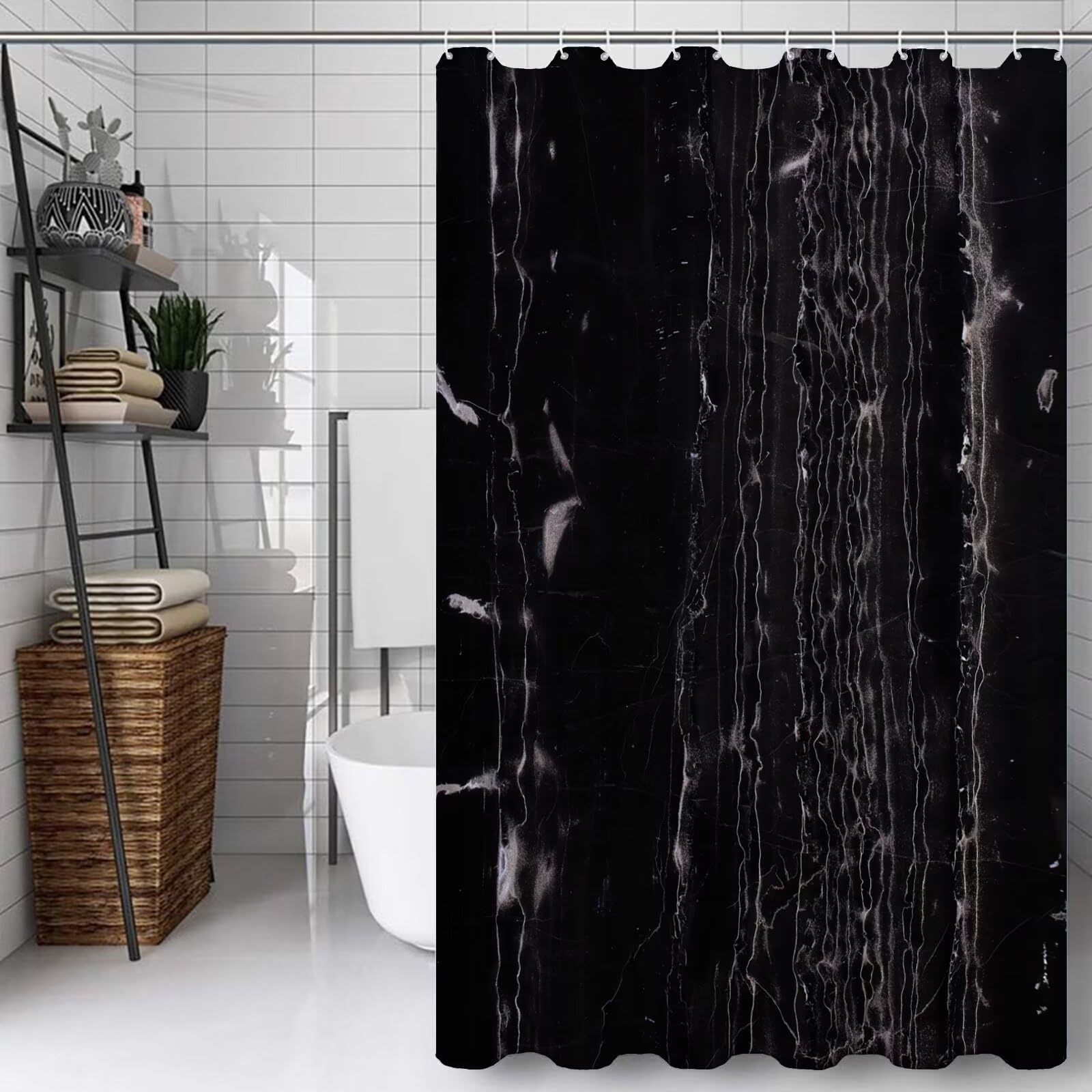 Rideau de douche imperméable lavable avec son ourlet lesté