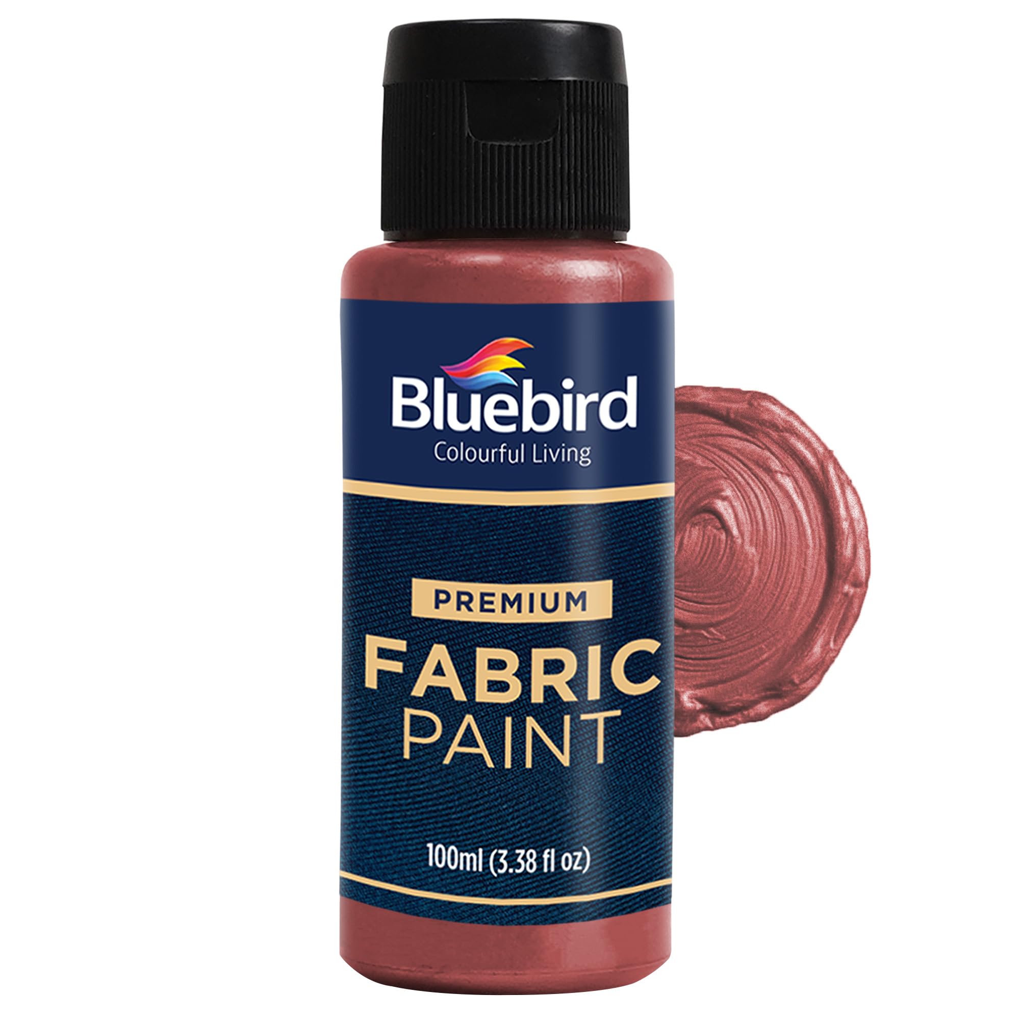 BLUEBIRD Fabric Paint, Cherry Red, 3.4 Fl Oz, Permanent Fabric Paints for Clothes, Furniture Upholstery
