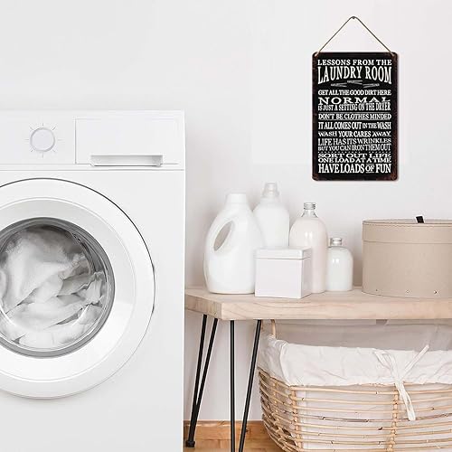 Miniatura 4 de Letrero de madera con texto en inglés "Lessons from the Laundry Room", 8 x 12 pulgadas, letrero decorativo para pared