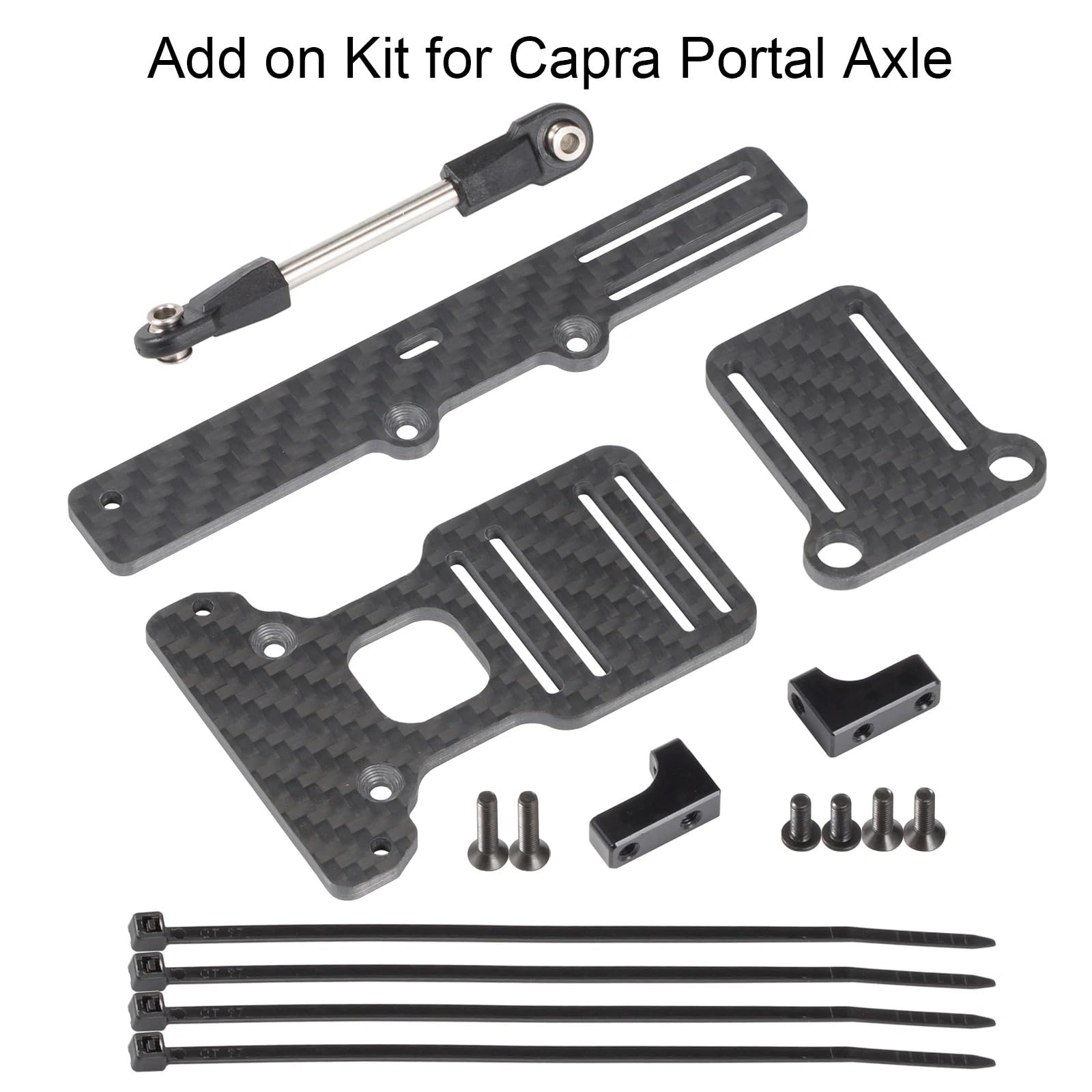 HooCrawler 1/10 RC LCG Chassis Kit Ultra Light 92g/3.3oz Performance Carbon Chassis for 1/10 RC Crawler Capra SCX10 (BOA Servo Mount for Capra)