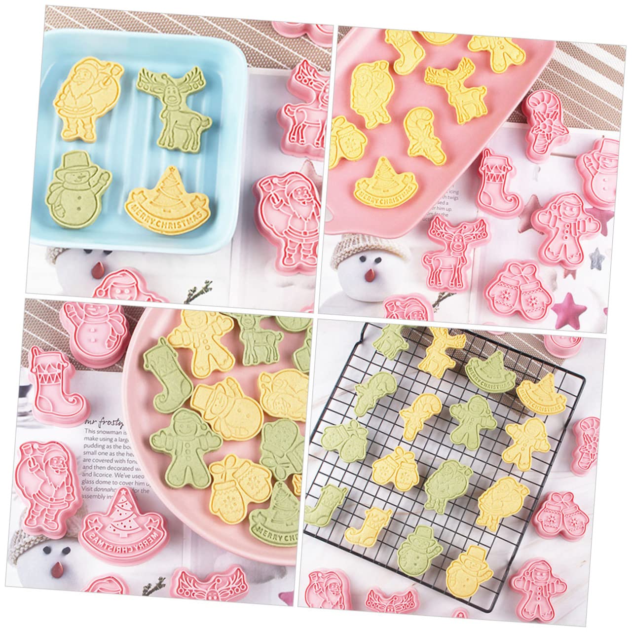 Alipis 5 Sätze Keksform Christmas-decorations Christmas Decoations Geschenkideen Weihnachtsdeko Xmas Keksförmchen Plätzchen Gold Die Gebäckform Drücken Backen Pp Rosa 8 Stück * 5