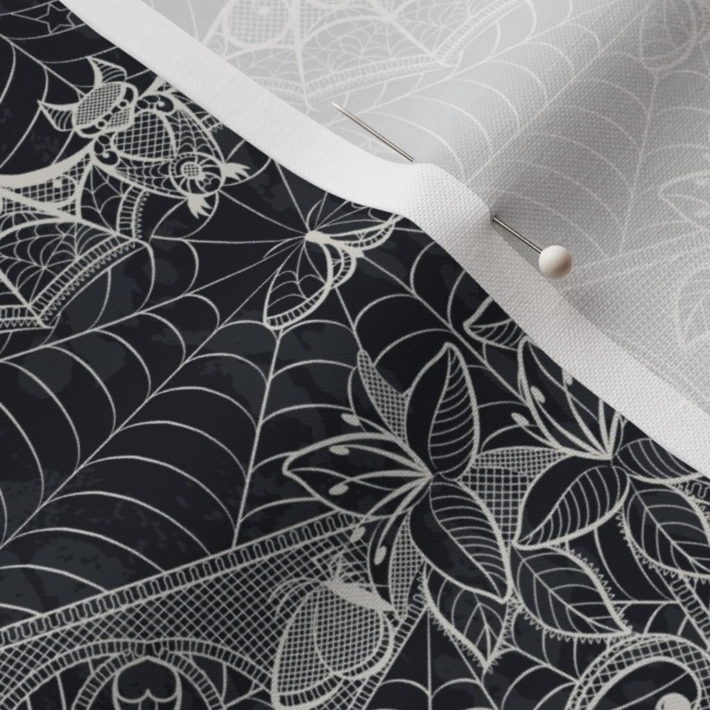 Spoonflower Fabric - Spiderweb Damask Halloween Cobwebs Gothic Spooky Autumn Fall Printed on Petal Signature Cotton Fabric by The Yard - Sewing Quilting Apparel Crafts Decor