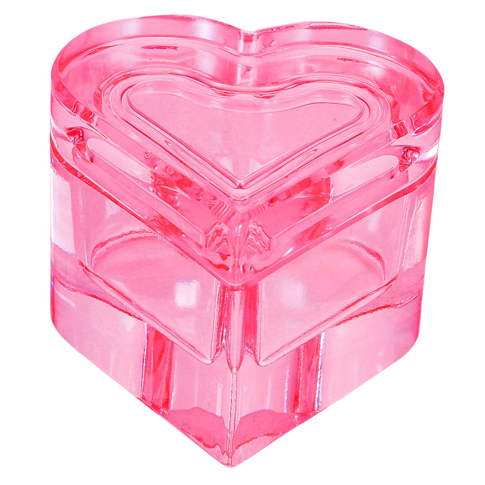 BELLIFFY Heart Nail Dish Acrylic Nail Supplies Portable Crystal Glass Nail Dish Cup for Diy