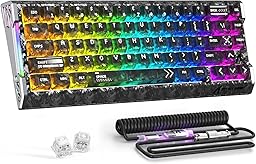 ATTACK SHARK R68 HE Carbon Fiber 8000Hz Rapid Trigger Keyboard, 0.005mm RT Accuracy 68 Keys Wired Gaming Keyboard with Magnetic Switch, Adjustable Actuation, Snap Tap, RGB Lighting for PC/Mac, Ink