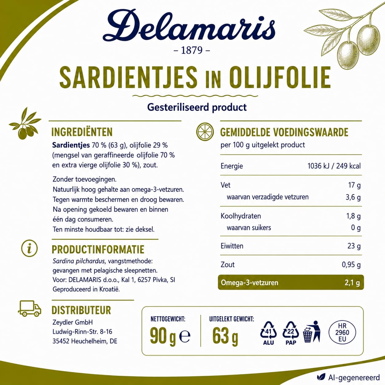 Sardinen in Olivenöl 20x90g 20er-Pack Glutenfrei Omega-3-Fettsäuren