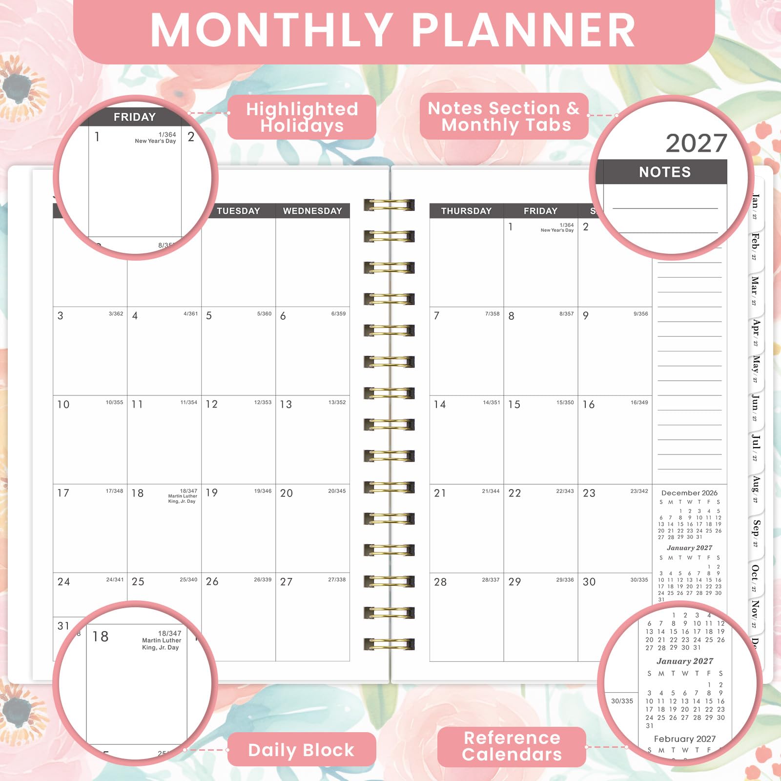 Planning mensuel 202-2031 - Calendrier 5 ans - 21,6 x 16,3 cm