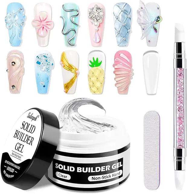 Sularpek 15ml Solid Builder Gel for Hard Gel Nails - Clear 3D Sculpting Gel