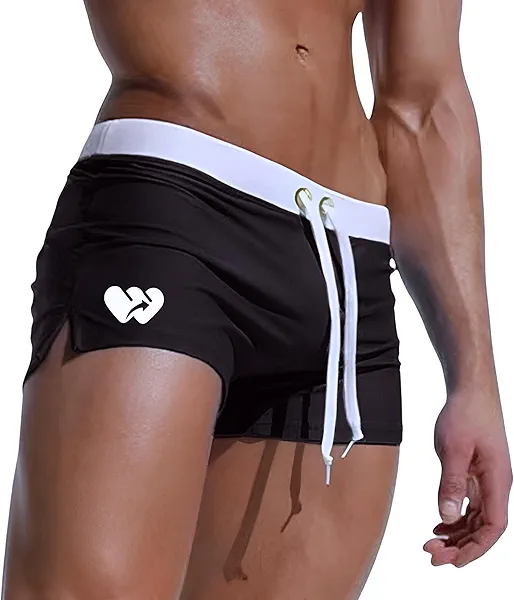 Top Spot Apparel Men's Square Cut Swim Trunks and Drag Suit, Back Pocket