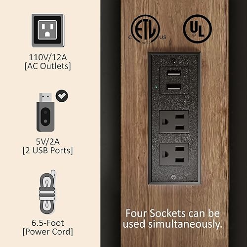 Miniatura 5 de AMERLIFE Cama de plataforma industrial tamaño Queen con estación de carga cabecera de almacenamiento de 2 niveles no necesita somier sin ruido