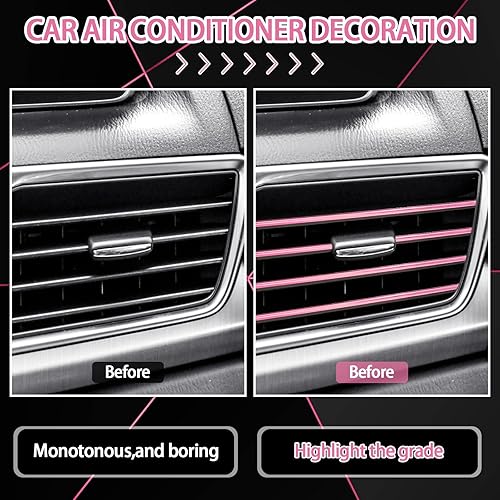 Miniatura 2 de Juego de 30 piezas de accesorios de automóvil de piel sintética para volante, protector antideslizante para volante, tiras de ventilación de