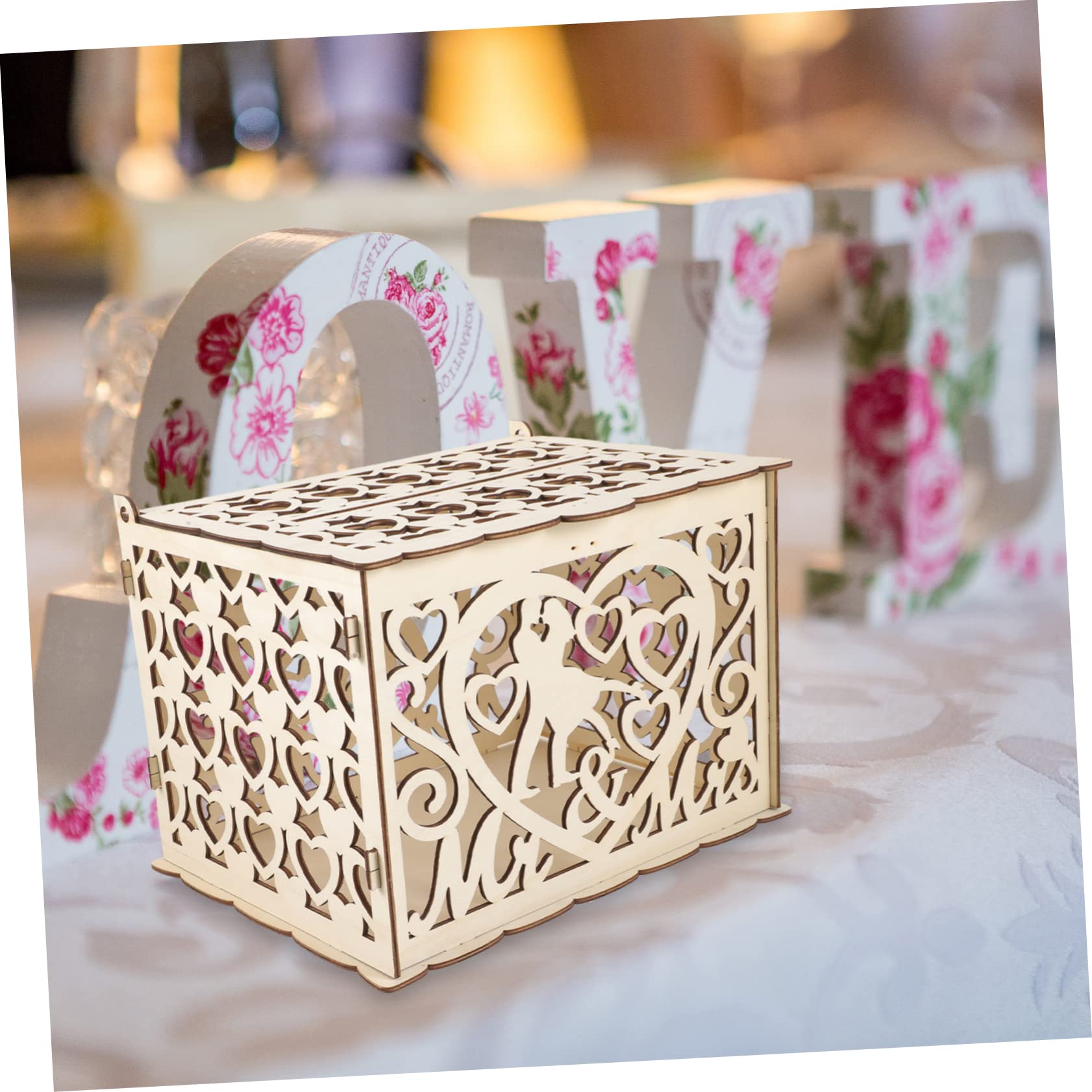 ULTECHNOVO Scatola per Carte Nozze Incisione Scatola Biglietti e Buste Matrimonio Ricevimento Decorativa Keepsake Box