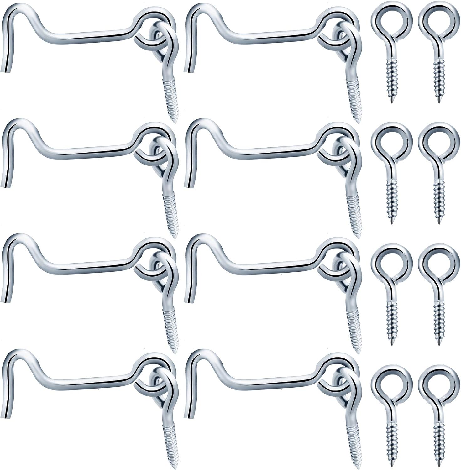 Hotop 10 Pieces 2 Inch Hook and Eye Latch Cabin Hook Eye