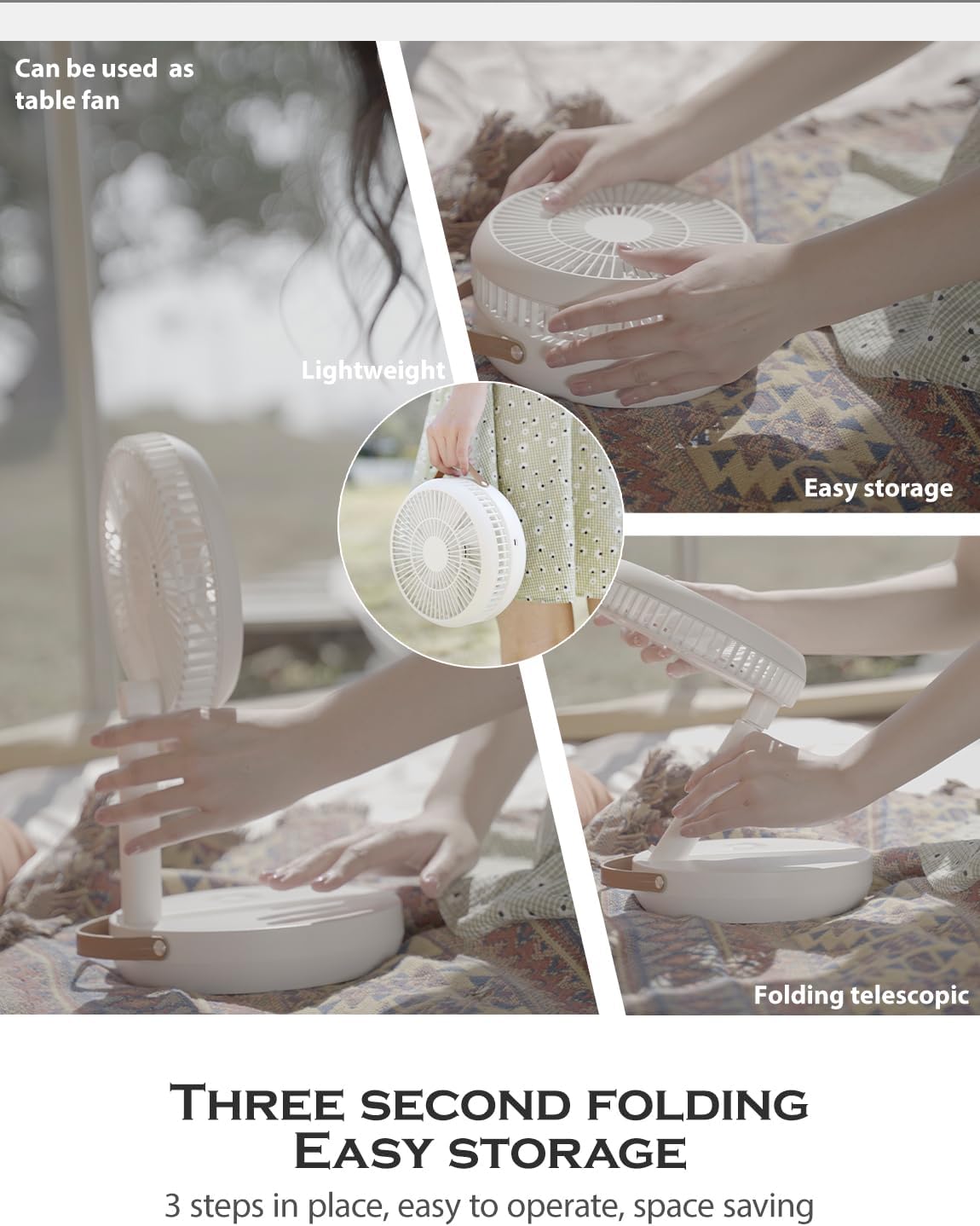 15dB Quiet Pedestal Fans Bedroom, 1700CFM Powerful Stand Fan with Remote, 90°+200° Oscillating, 8000mAh, 4 Speeds, 20H with Timer, Adjustable Height, Portable USB Fan for Home Office