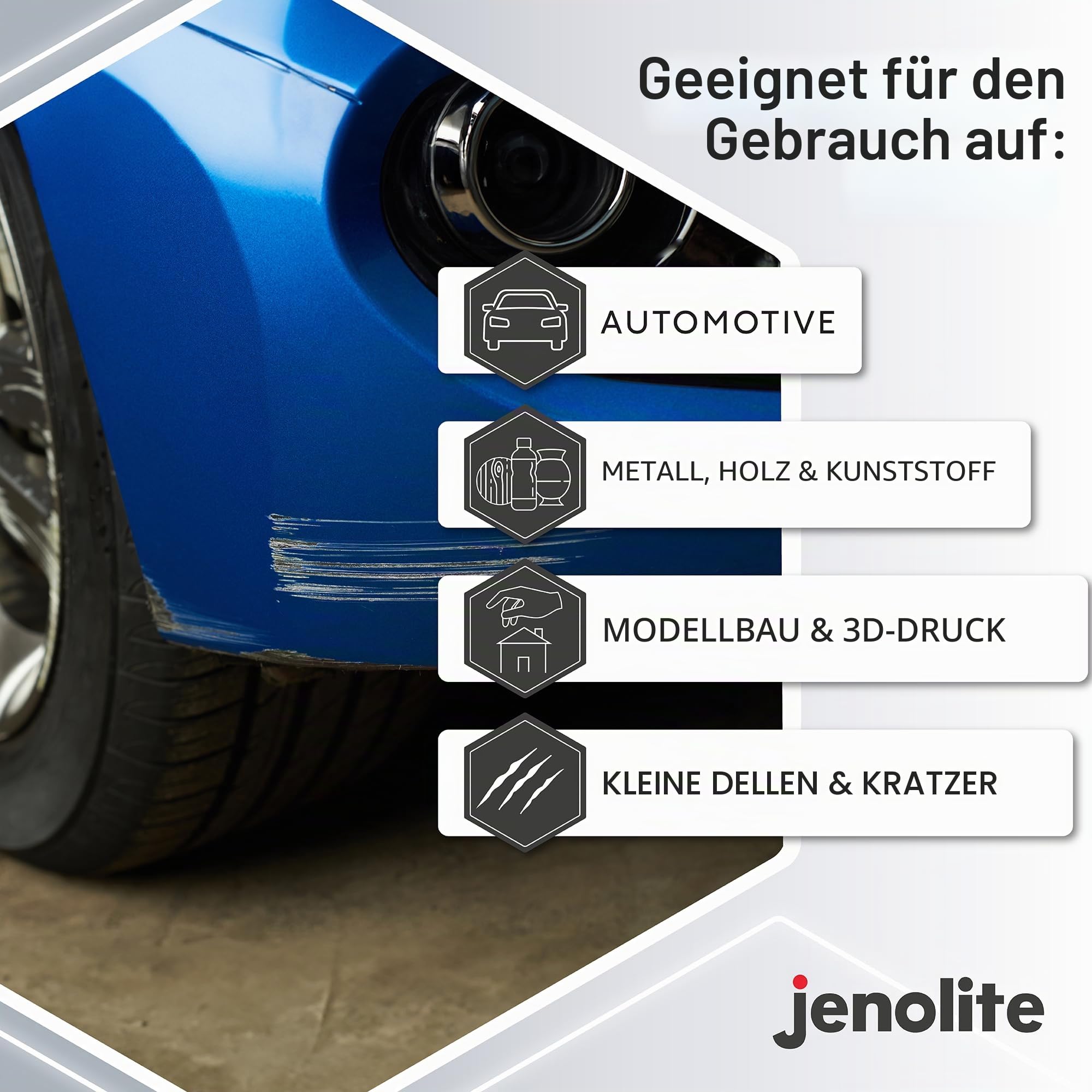 JENOLITE Grundfüller Aerosolfarbe | WEIß | Flexible Grundierung mit hohen Fülleigenschaften | Füllt kleine Dellen und Kratzer für ein glattes Finish | 3 x 400 ml