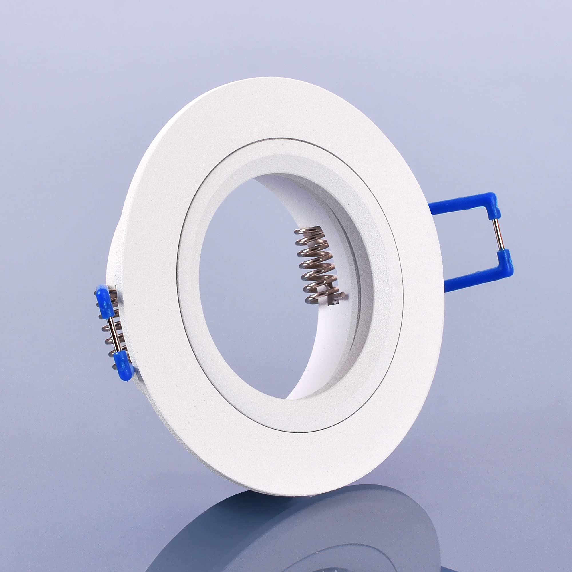 50x Hochwertiger Einbaustrahler weiß für MR16 LED leuchtmittel + GU10 Fassung 230V rund Einbauleuchte Einbauspot Rahmen Rostfrei Deckenspot Strahler Spot 5105-WH