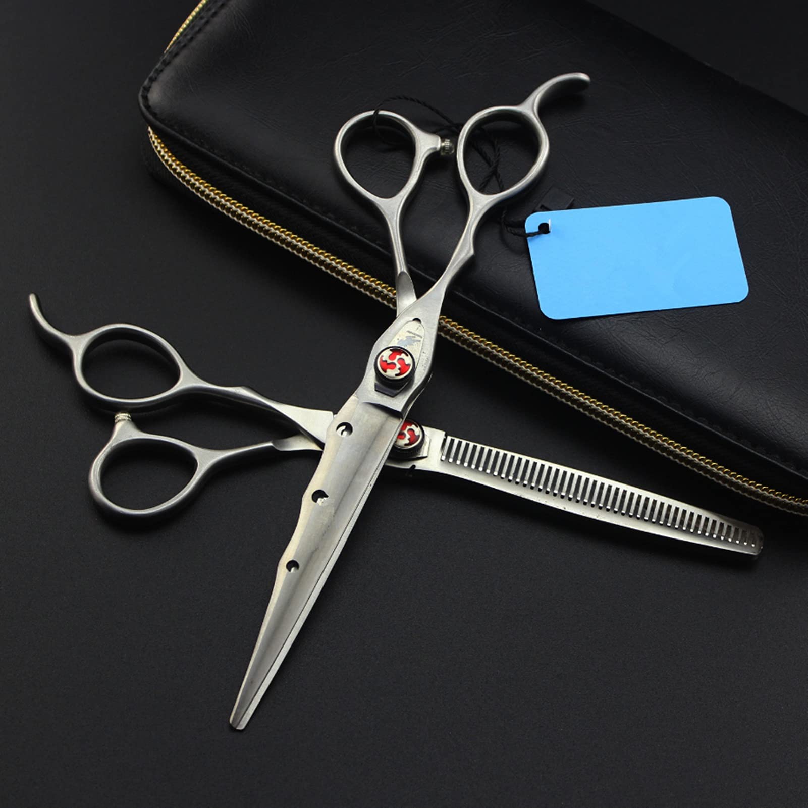 WYGC Scissors Ciseaux Coiffure Professionnel, Ensemble De Ciseaux De Coupe De Cheveux pour Hommes Femmes Enfants Salon Barbiers Utilisation à Domicile-7.0 Pouces